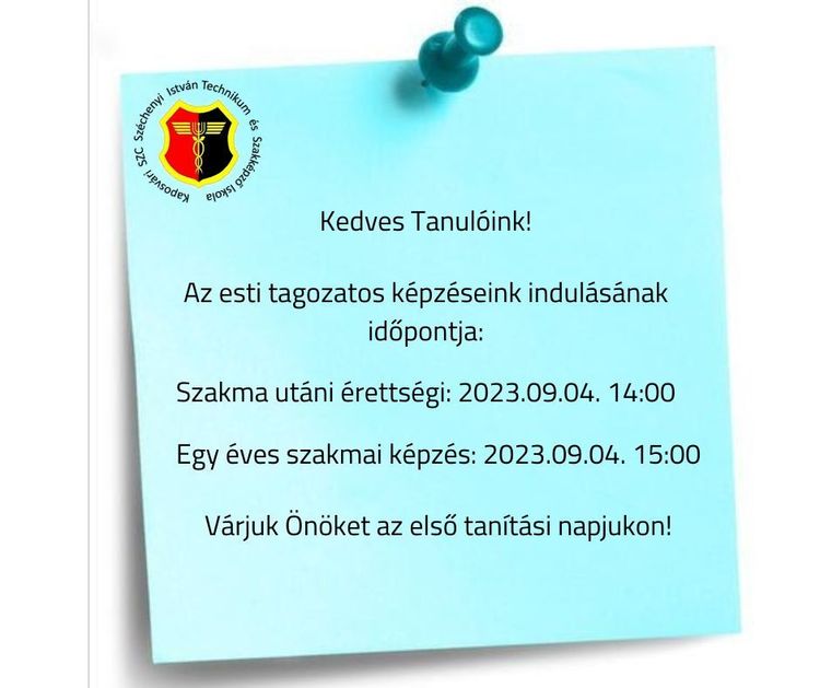 Esti tagozatos képzés 2023